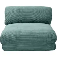 Miliboo - Schlafsessel aus Cord in hellem Grünblau 1-Sitzer SPENCER