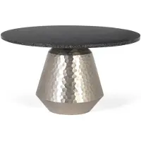 GINER Y COLOMER Kira Couchtisch aus Marmor und Aluminium, 43 cm x 77 cm x 77 cm