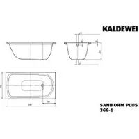 Kaldewei 113700011001 BW SANIFORM PLUS Mod.366, 1400 x 750,