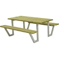Plus Picknicktisch Wega Stahl-Holz 177 x 161 x 73 cm natur