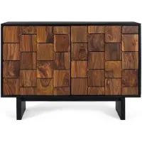 GINER Y COLOMER Udaipur-Sideboard aus Mangoholz (Sheesam), 75 cm x 108 cm x 40 cm