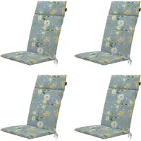 Madison – Hochlehnen-Gartenstuhlkissen von Julliete – Mehrfarbig – 120 x 50 x 4 cm – 4er-Set