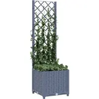 vidaXL "Winterschlussverkauf "Garten-Pflanzgefäß/Garten-Hochbeet - CLORIS - Pflanzkasten - mit Spalier Blaugrau 40 x 40 x 136 cm PP - DEMöbel1773356