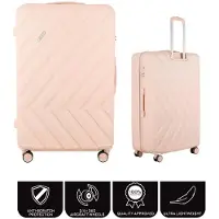 Solier Hartschalen Reisekoffer, Rollkoffer mit Zahlenschloss, Groß Reisetrolley ABS M