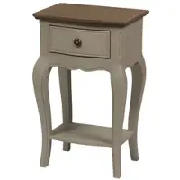 TABLE PASSION Nachttisch 1 Schublade beige Maddy - Rechteck Holz 40x30 cm