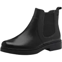 Tamaris COMFORT Damen Chelsea Boots aus Leder Herbst, Schwarz (Black), 37 EU