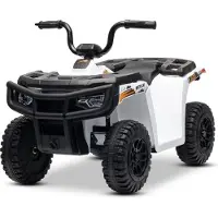 Beneo Lizensiertes elektrisches Ride-on Quad Arctic Cat 12V mit Hinterradantrieb, weiß, LED-Beleuchtung, Lithium-Akku, 2 x 25W Motoren