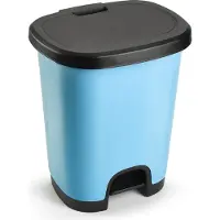 PlasticForte Treteimer - blau/schwarz - 18 Liter - 33 x 28 x 40 cm