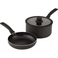 Outwell 650599, Topf-Set, Aluminium, 2,5 l, Schwarz, Schwarz, Glas