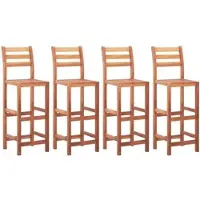 Décoshop26 - Set aus 4 rustikalen Barhockern/Hochstühlen aus braunem Akazienholz DEC029412