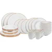 Cookinglife Geschirrset Stratton 30-teilig / 6 Personen - 6 Speiseteller, 6 Frühstückteller, 6 tiefe Teller, 6 Schalen und 6 Tassen