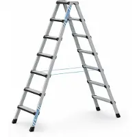 Zarges Comfortstep B Stehleiter mit gepolsterter Stufen-Vorderkante 2x7 Stufen