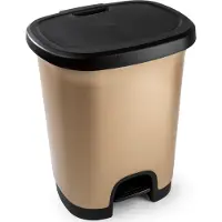 PlasticForte Treteimer - gold/schwarz - 18 Liter - 33 x 28 x 40cm
