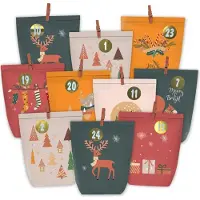 Sonstiges Adventskalender zum Befüllen 24 Weihnachtstüten Selbst Basteln Kraftpapier Selbstbefüllen Advents Deko
