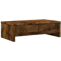 vidaXL Monitorständer mit Schubladen Räuchereiche 50x27x15 cm