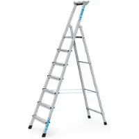 Zarges genietete Stehleiter, eloxiert XLstep S 7 Stufen