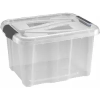 Hega hogar Aufbewahrungsbox - transparent/blau - 17 Liter - 40 cm