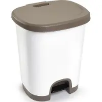 PlasticForte Treteimer - Kunststoff - weis - taupe - 27 Liter