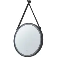 LUCANDE Led Spiegel Lelin Wandspiegel Leuchte ø45cm Rund Schwarz Aluminium Cct