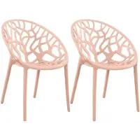 CLP 2er Set Gartenstühle Hope mit Lehne stapelbar wetterfest UV-beständig bis 150 kg rosa