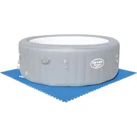 BURI Bestway | Flowclear Pool-Bodenschutzfliesen XL-Pack | 18 Stück á 50 x 50 cm | Blau | ideal um Schutz des Poolbodens und des Rasens