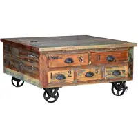 GINER Y COLOMER Verrier Couchtisch aus recyceltem Holz, 40 cm x 90 cm x 90 cm