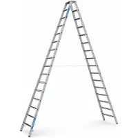 Zarges gebördelte Stufen-Stehleiter R13step-B eloxiert 2x16 Stufen