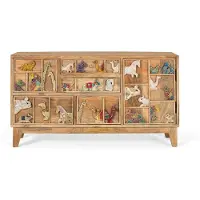 GINER Y COLOMER Kommode „Animalia“ aus Mangoholz, 55 cm x 100 cm x 32 cm