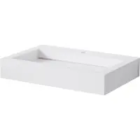 Steinberg Serie 444 Wand-Waschtisch, 1 Hahnloch, ohne Überlauf, SOLIDSurface, 600x400x100mm, Mattweiß, 4447100W