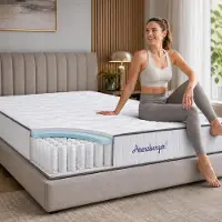 Arensberger JANA Federkernmatratze - 20cm Höhe - Matratze mit Gelschaum Schicht - H3 Mittelfest – 7 Zonen - Federkern - Liegekomfort 80x200cm
