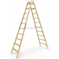 Zarges Holz Stehleiter Crestastep B, beidseitig begehbar 2x10 Stufen