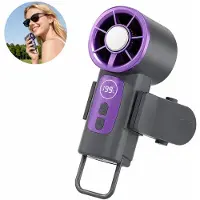 Slyrun Handventilator mit 199 Stufen, tragbarer Mini Ventilator USB wiederaufladbar mit LED Display, klappbar für Reisen, Büro & Outdoor