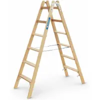 Zarges Holz Stehleiter Crestastep B, beidseitig begehbar 2x6 Stufen
