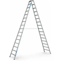 Zarges gebördelte Stehleiter, eloxiert Saferstep B 2x16 Stufen
