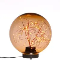 MARELIDA LED Kugel mit Drahtlichterkette - stehend - 80 bernsteinfarbene LED - D: 20cm - f. Außen - amber
