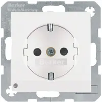 Berker 41091909, Typ F, Weiß, Thermoplast, Status, IP20, IEC 60884-1, VDE 0620-1
