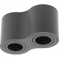 GTV lighting - Deckenleuchte AVEIRO DUO BIS, Tube-Deckenleuchten Aluminium - Aufputzleuchte Aufbauspot Aufbaustrahler - GU10-Fassung - 160x80x90mm, IP20, max 20W*2, rund, schwarz