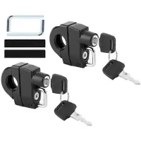 Welikera 2er Helmschloss Set für Lenker 22–28 mm Motorrad E-Bike Roller Sicherheitsschloss mit Anti-Rutschstreifen und Schlüssel