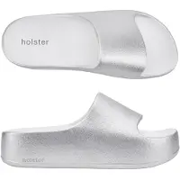 Original Brands HOLSTER Holster Levitate Slipper Vegane EVA-Plateausandalen 4 cm – Podologisch zugelassen – Silber SILBER 39