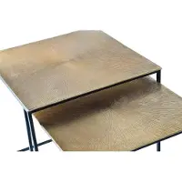 GINER Y COLOMER Set mit 2 Lombok-Couchtischen aus Metall, 56 cm x 55 cm x 55 cm / 51 cm x 50 cm x 50 cm