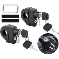 Welikera 2er Set Helmschloss Motorrad Fahrrad Helmhalter Diebstahlschutz Lenker Schloss aus Zinklegierung für Motorrad Roller E-Bike ATV