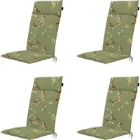 Madison – Hochlehnen-Gartenstuhlkissen Aria – Grün – 120 x 50 x 4 cm – 4er-Set