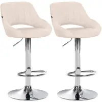 CLP 2er Set Barhocker Milet Stoff C creme