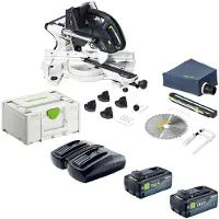 Festool KAPEX KSC 60 EB-Basic Akku Kapp Zugsäge 18 V / 36 V 216 mm Brushless + 2x Akku 8,0 Ah + Doppelladegerät + Systainer