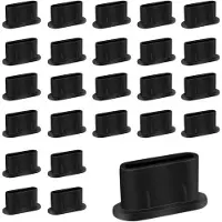 OEM 50 Stück USB-C Staubfilter - USB-C Staubfilter für USB-C Ladebuchsen - Silikonbeschichteter USB-C Staubfilter (schwarz)