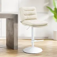 CLP Barhocker Damar Kunstleder weiß creme