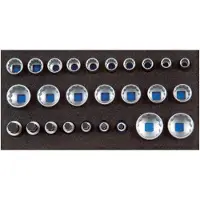 Gedore 1500 CT1-D 19 Satz Steckschlüsseleinsätze 1/2", UD-Profil, in Check-Tool-Modul, 2308916
