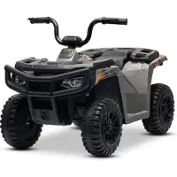Beneo Lizensiertes elektrisches Ride-on Quad Arctic Cat 12V mit Hinterradantrieb, graue, LED-Beleuchtung, Lithium-Akku, 2 x 25W Motoren