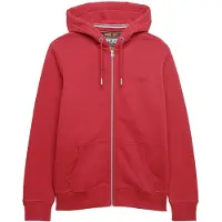 Superdry für Herren. M2014128A Essentials Logo Zip Hoodie rot (L), Lässig, Baumwolle