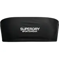 Superdry für Damen. W3010388A Bandeau-Bikinioberteil mit Logo schwarz (L), Strandbekleidung, Recyceltes Polyester, Nachhaltig